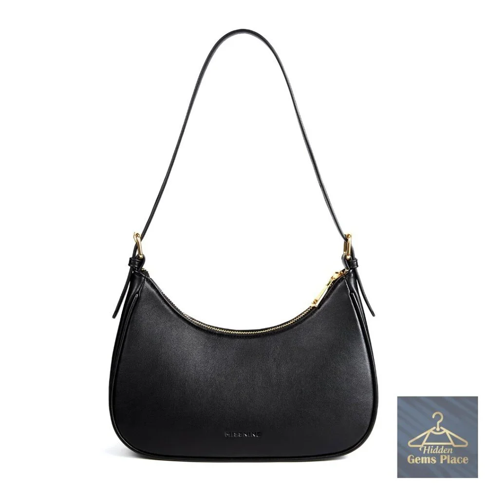 Small Vegan Leather Hobo Shoulder Bag with Adjustable Strap for Daily Use